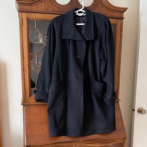 Larry Levine Black heavy wool coat. Cuffed sleeves. Very stylish.